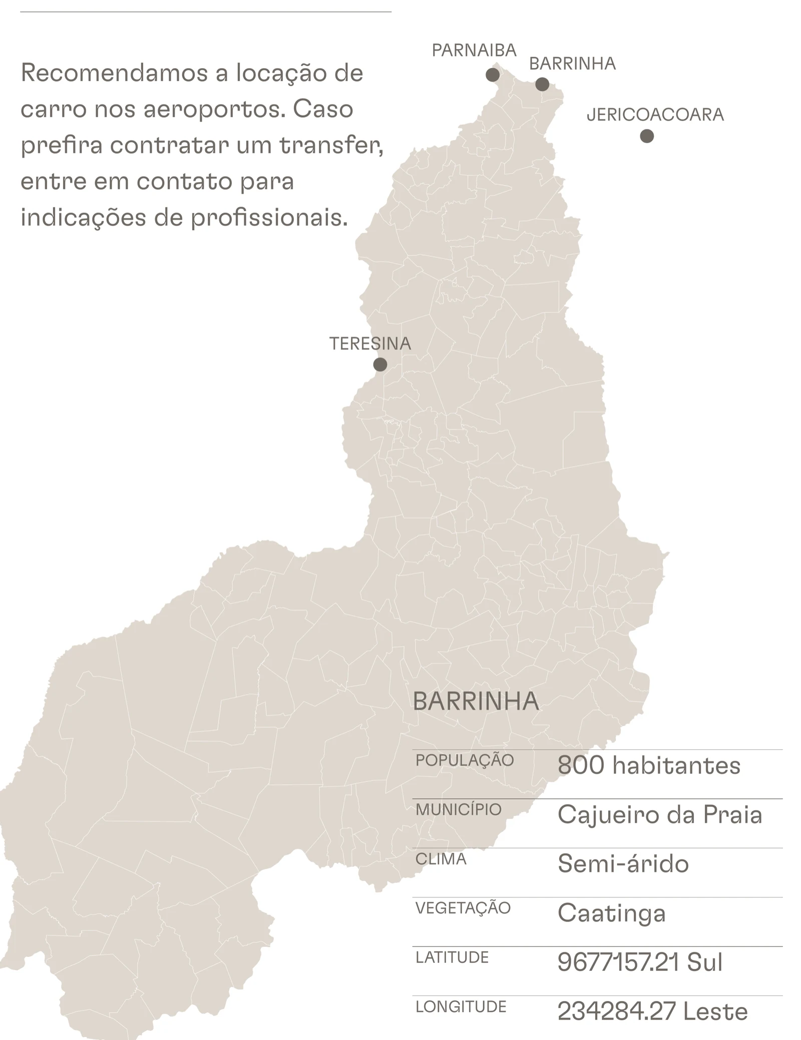 Mapa — Casa Camuá no litoral do Piauí